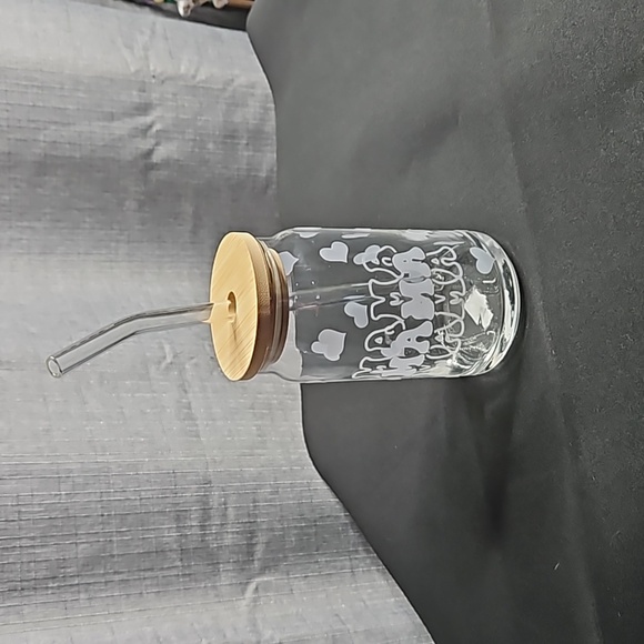 GLASS TUMBLER WITH GLASS STRAW - Picture 5 of 7